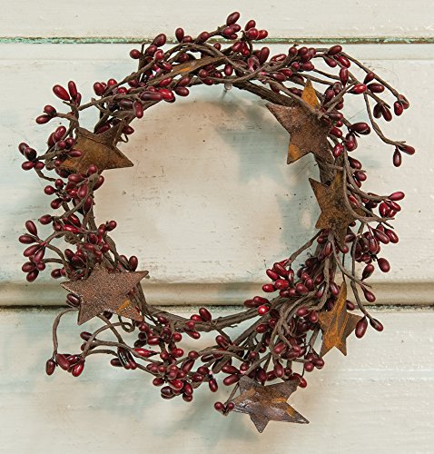 CWI-Gifts-Pip-Twig-Star-Wreath-Rings-8-inch-Wreath-Decor-for-Front-Door-and-Candle-Decorating-Burgundy CWI Gifts Pip Twig Star Wreath Rings 8 inch Wreath Decor for Front Door and Candle Decorating Burgundy