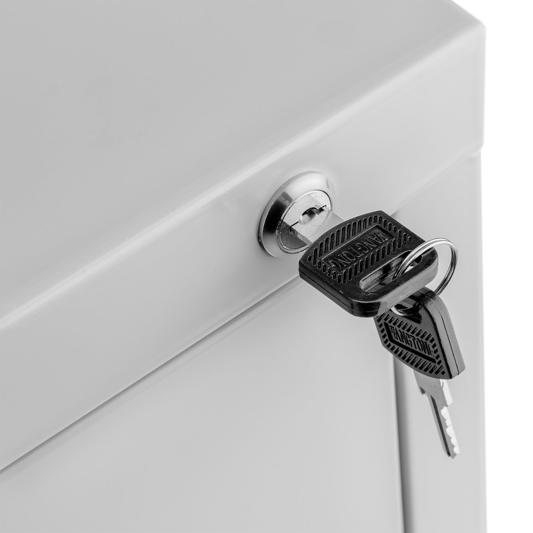 TecTake® Armario Archivador Metálico, 3 Cajonera Oficina, DIN A4, Bloqueable, Incluye 2 Llaves, Dispositivo de Inserción, Cajones con Rieles, Armario Bajo, Muebles Oficina - 102,8x62,4x46cm Gris