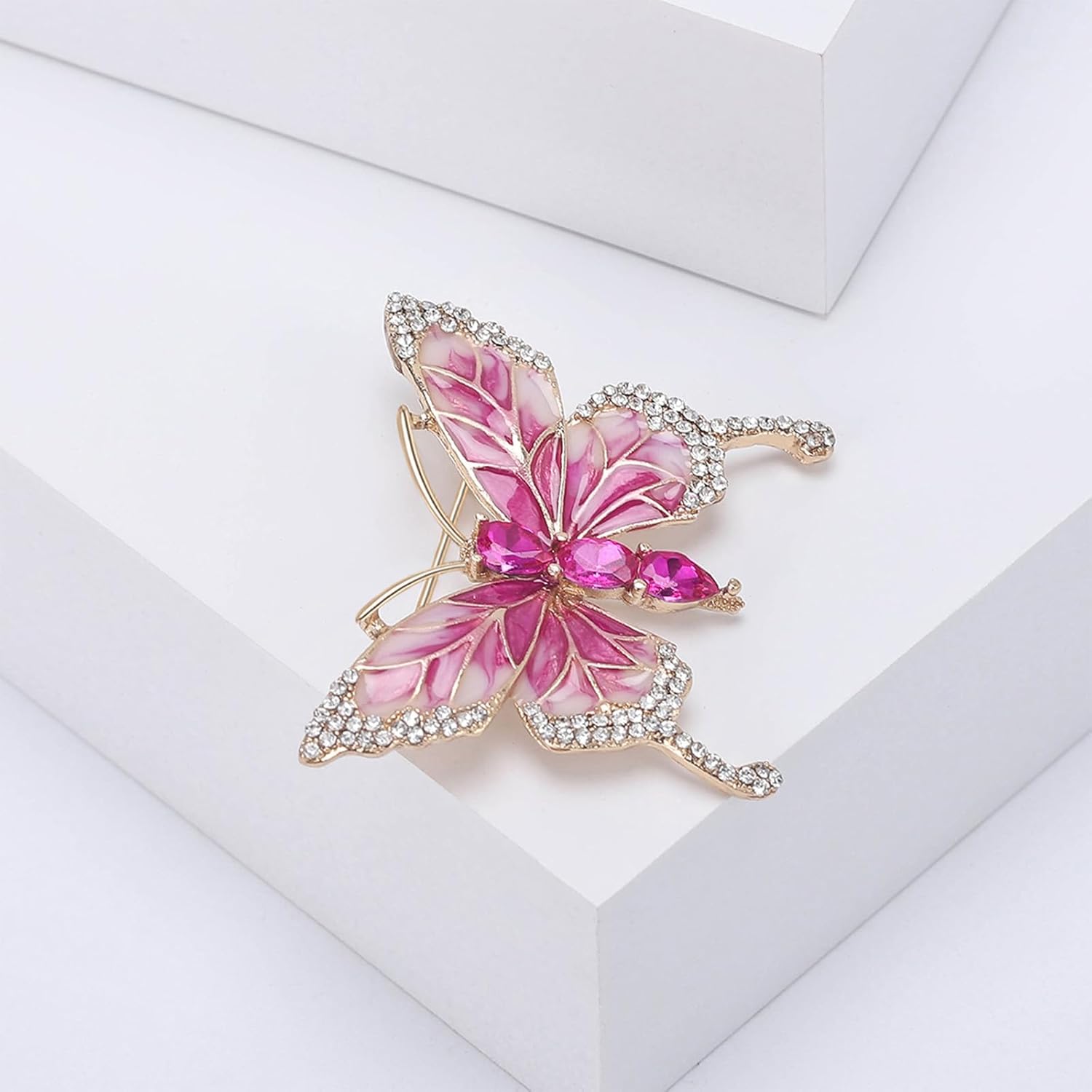 Butterfly Pin Blue Butterfly Brooches and Pins for Women Rhinestone Brooch Sparkly Crystal Accessories for Clothes - Image 4