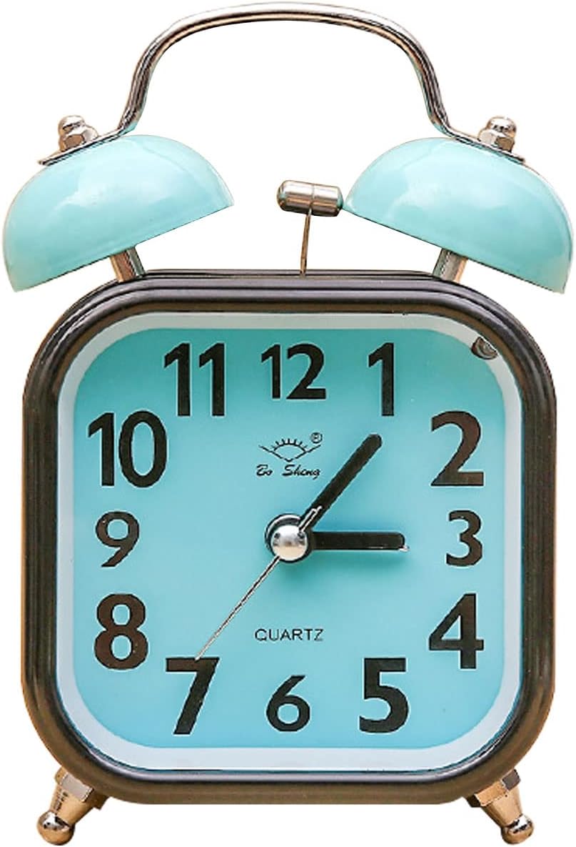 Square Loud Alarm Clock for Heavy Sleepers,NonTicking