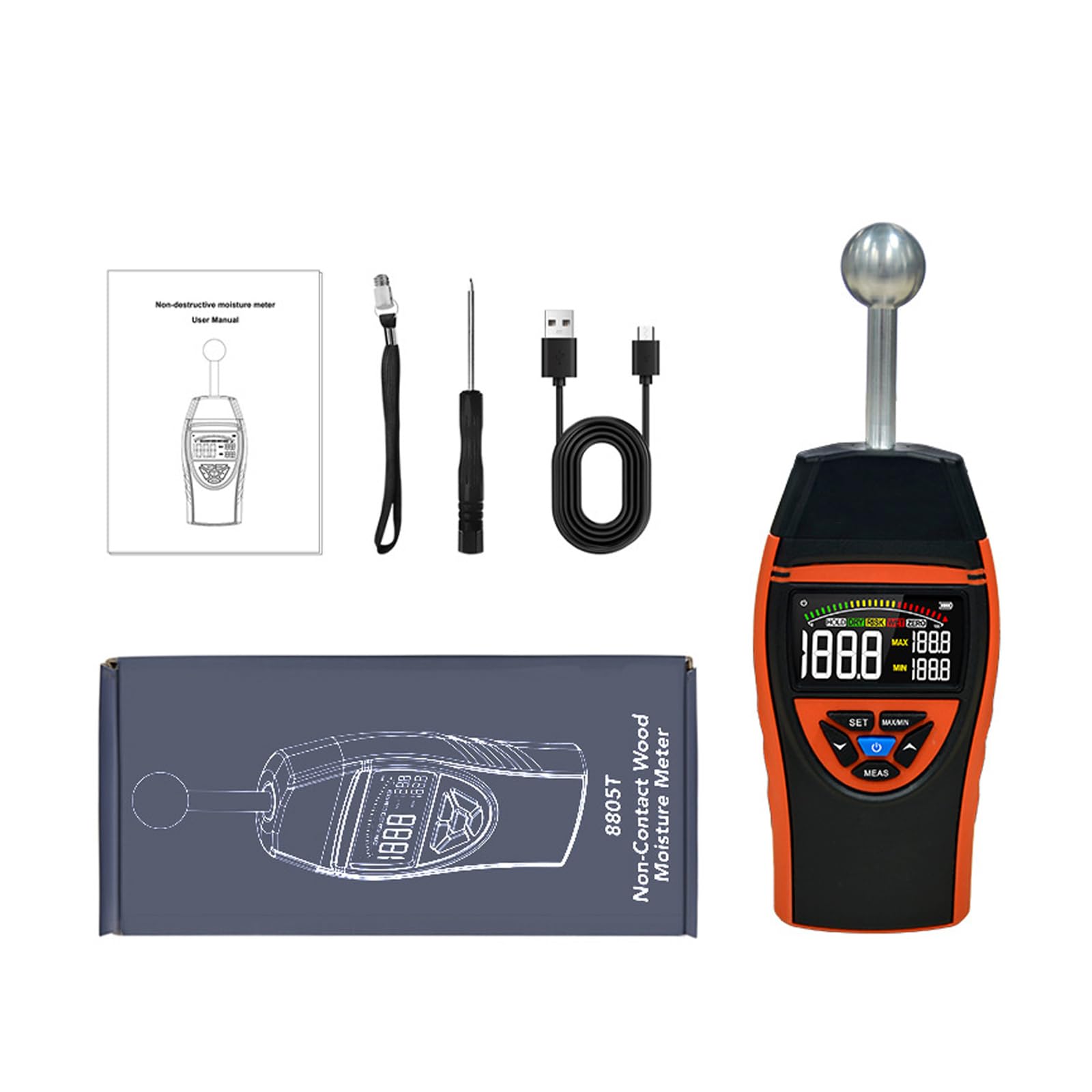 Cazstyk Digital Humidness Meter For Accurate Content Detection In Building Materials During Renovations Abs