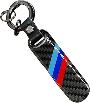 3 color logo Pattern Keychain Carbon Fiber Resin Leather Alloy Set Fashion Sports Keychain Keyring Key Cover For BMW M performance Accessories