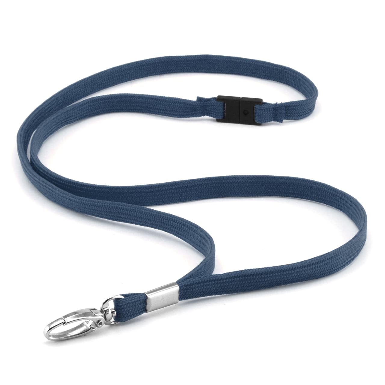 CKB LTD Premium Lanyards with Breakaway and Swivel Metal Clip for ID Card Holder Lanyard Plain (Navy Blue, Pack of 100)