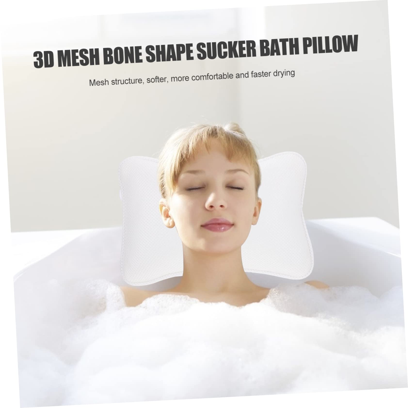 Healvian 3pezzi Cuscino Da Bagno Ergonomico Con Ventose Poggiatesta Comfort Per Vasca Da Bagno e Spa Per Relax Dopo Lavoro o Allenamento