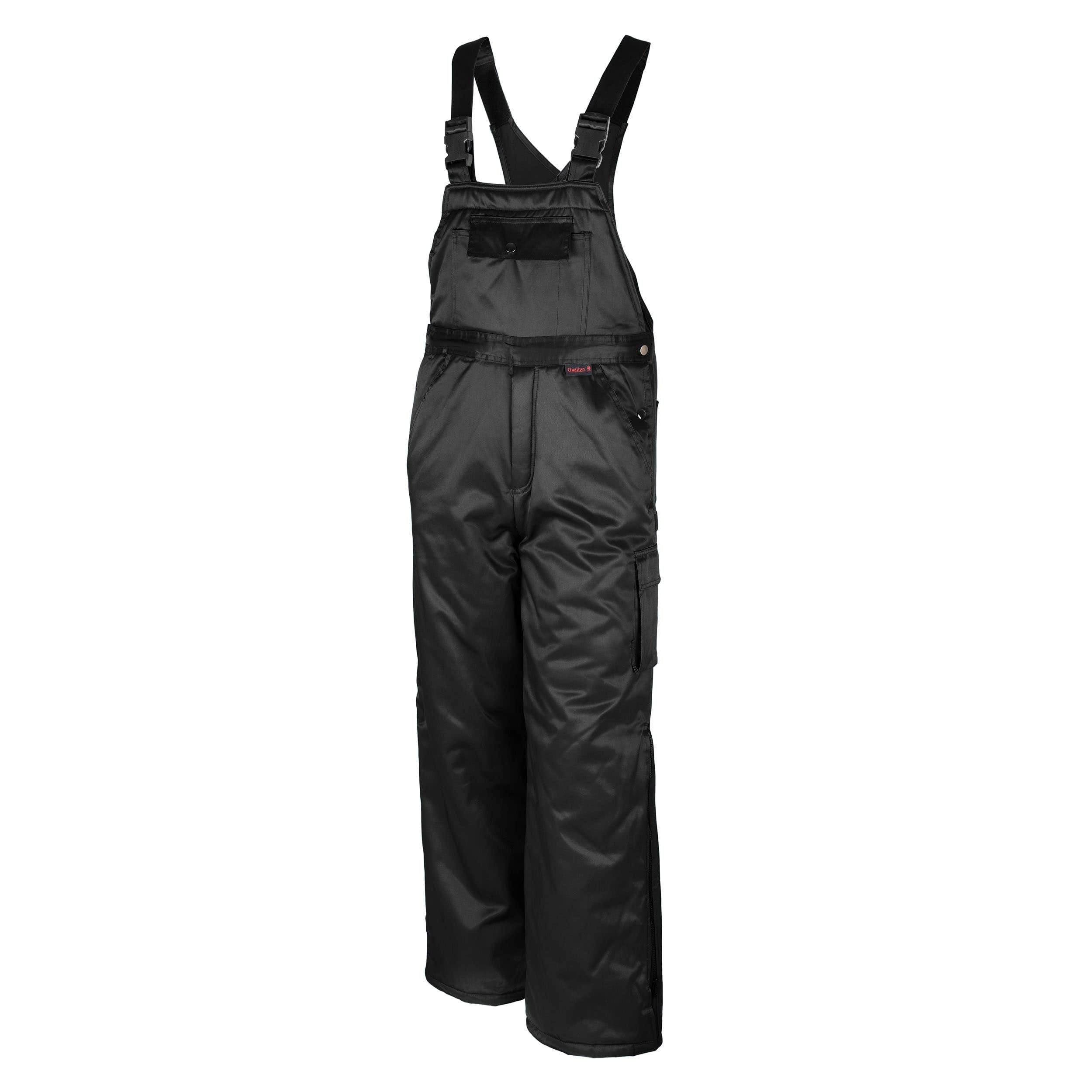 Salopette 60% CO/40% PES, ca.265 G/M² con fodera trapuntata, Uomo, Latzhose Gefüttert, nero, L