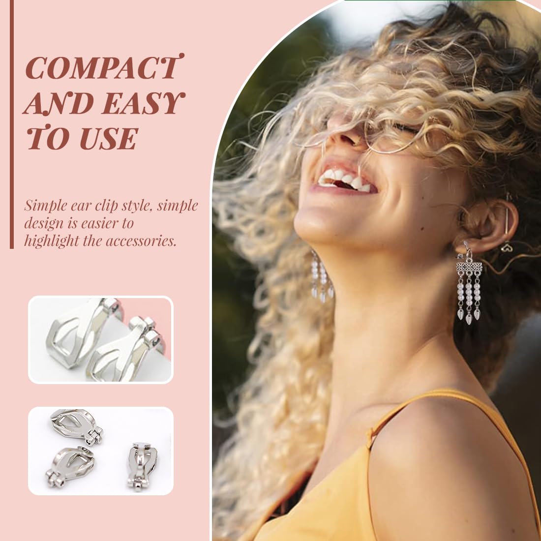 Clip per Orecchini in Acciaio Inox 50 Pezzi, Accessori per Creazione Orecchini Fai da Te