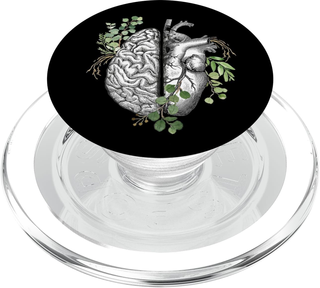 Balance head and heart, botanical anatomy art PopSockets MagSafe PopGrip for iPhone