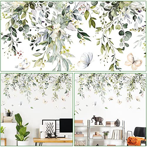 Vinilo decorativo hojas verdes para pared 12x35 pulg. miniatura 3