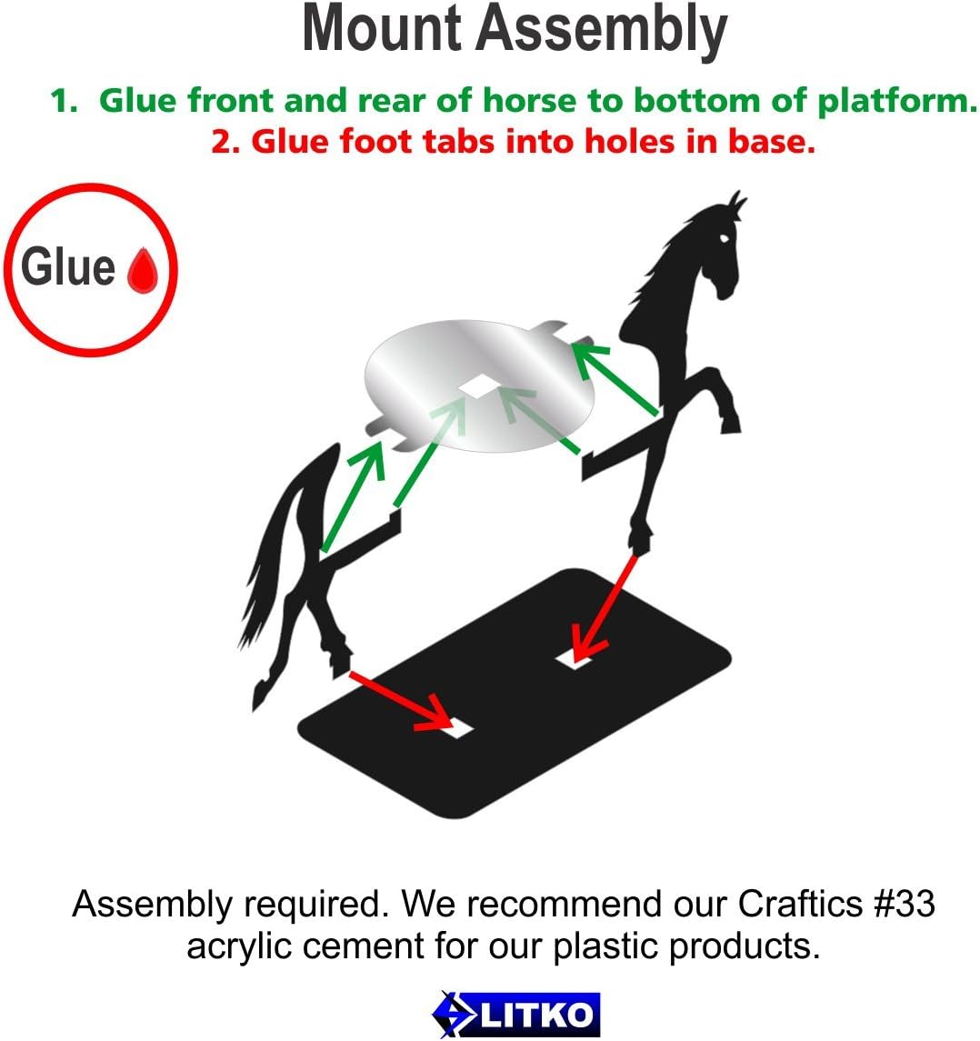 LITKO Horse Character Mount | Role Playing Games | Compatible with DND Pathfinder | (25x50mm Base, Black)
