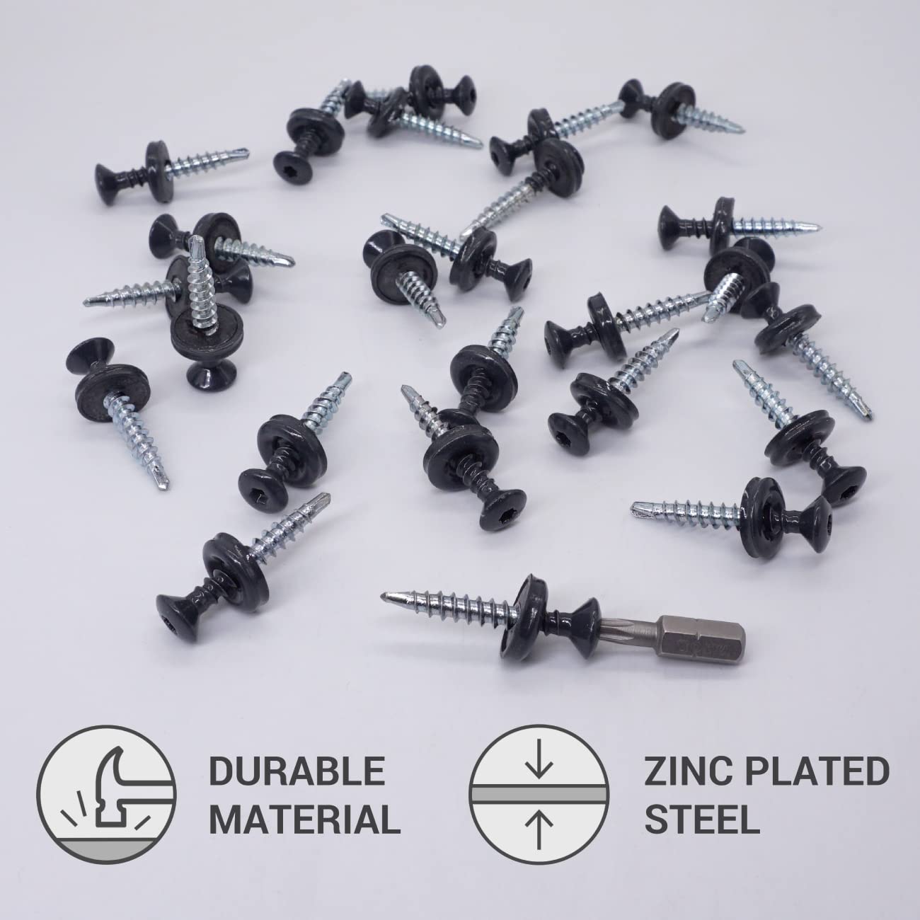 (250 Stück) Metall Dachdeckschrauben Torx 4,8x35 mm Lackierte selbstbohrende Schrauben mit EPDM Unterlegscheiben, Blechschraube (250, Anthrazitgrau RAL 7016)