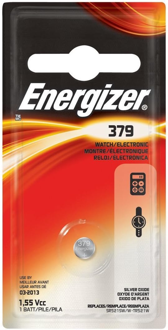 Batería electrónica/de reloj de 1,5 voltios de óxido de plata 379 1 pk
