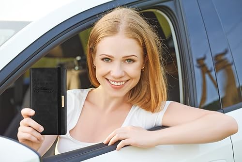 Miniatura 2 de Caweet Soporte para registro y seguro de automóvil, organizador de guantera de vehículo, soporte de cuero para documentos de automóvil para licencia