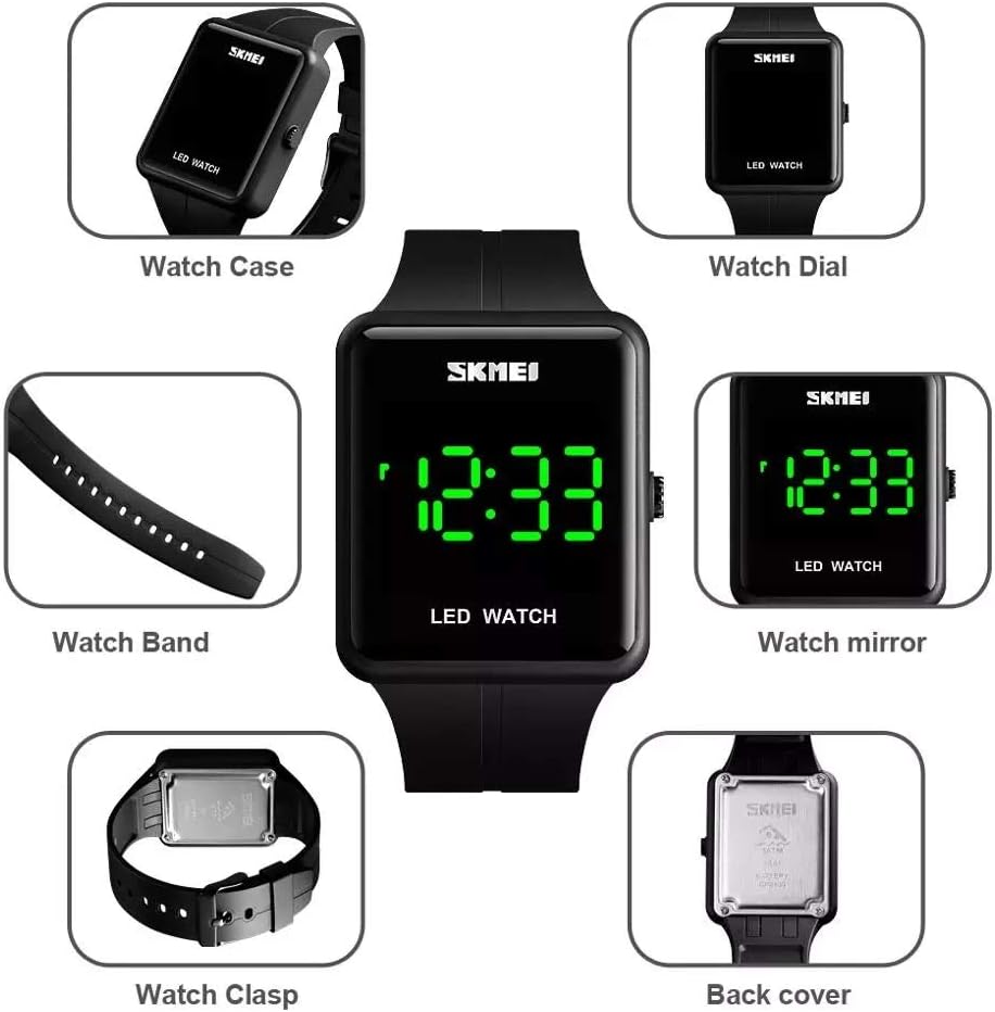 MASTOPMens Watches Digital Waterproof Casual Classic Dress Sports Outdoor Couple Electronic Wrist Watches