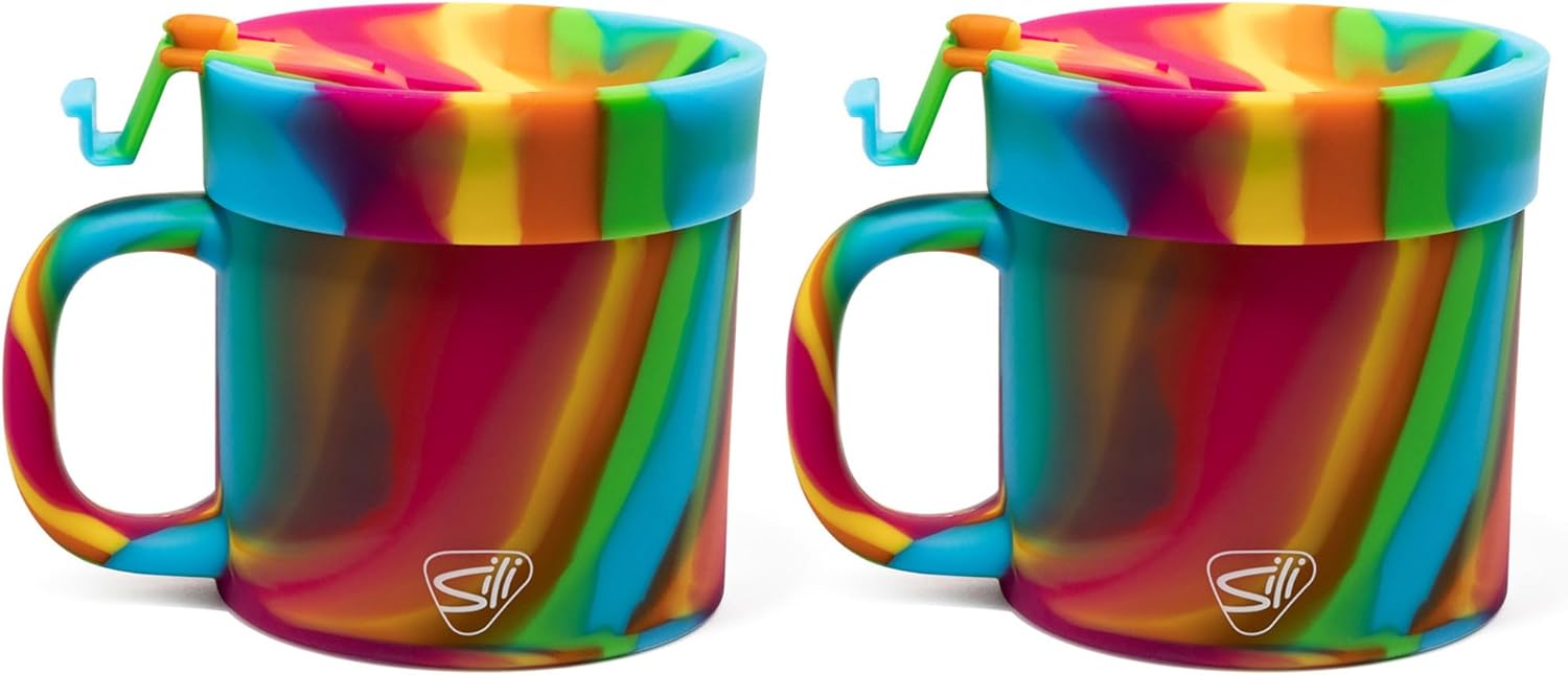Silipint Coffee Mug 16oz 2 Pack Hippie Hops Silicone