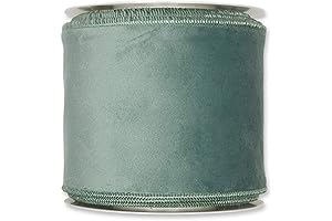 4-Inch Wide Sage Green Velvet Ribbon Roll