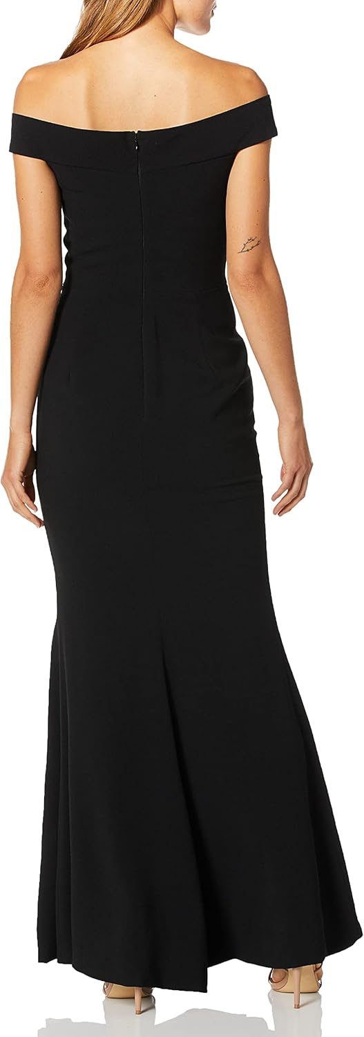 Dress The Population Womens Logan Off Shoulder Sweetheart Bodycon Long Gown Dress W Slit - Image 2