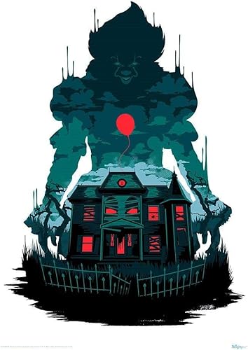 Miniatura 1 de MIGHTYPRINT IT Chapter Two  Pennywise  Neibolt House  Stephen King Horror - Durable 17 x 24" Wall Art  NOT Made of Paper  Officially Licensed