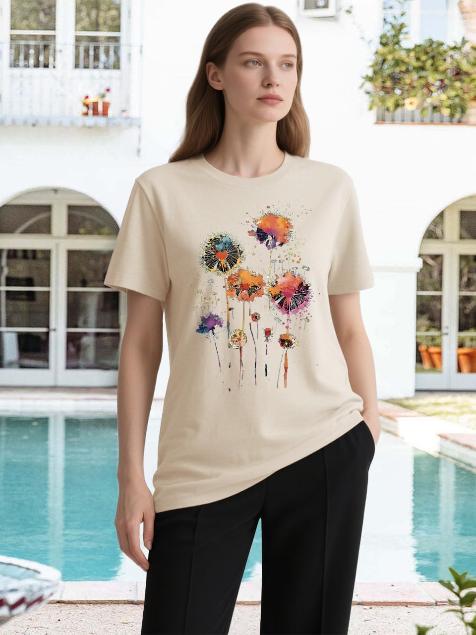 Women Wildflower T Shirt Cute Botanical Flower Shirts Funny Boho Floral Graphic Tees Short Sleeve Tops - Image 4