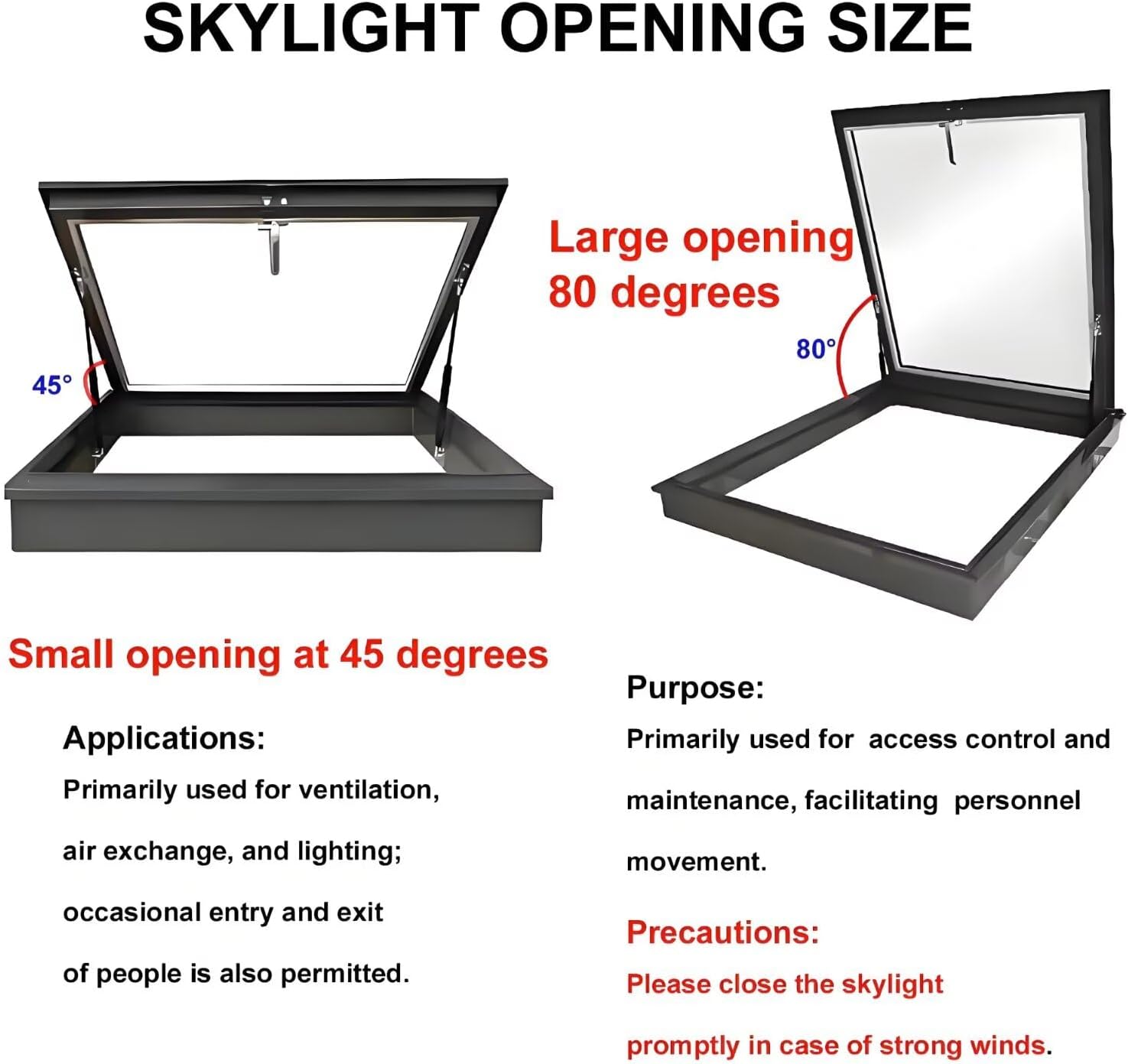 Aluminum Alloy Skylight Cover for Attic & Sun Room, Double-Layer Insulated Flat/Slope Roof Window, 65x90cm, Gray, Optimal Underground Lighting Solution