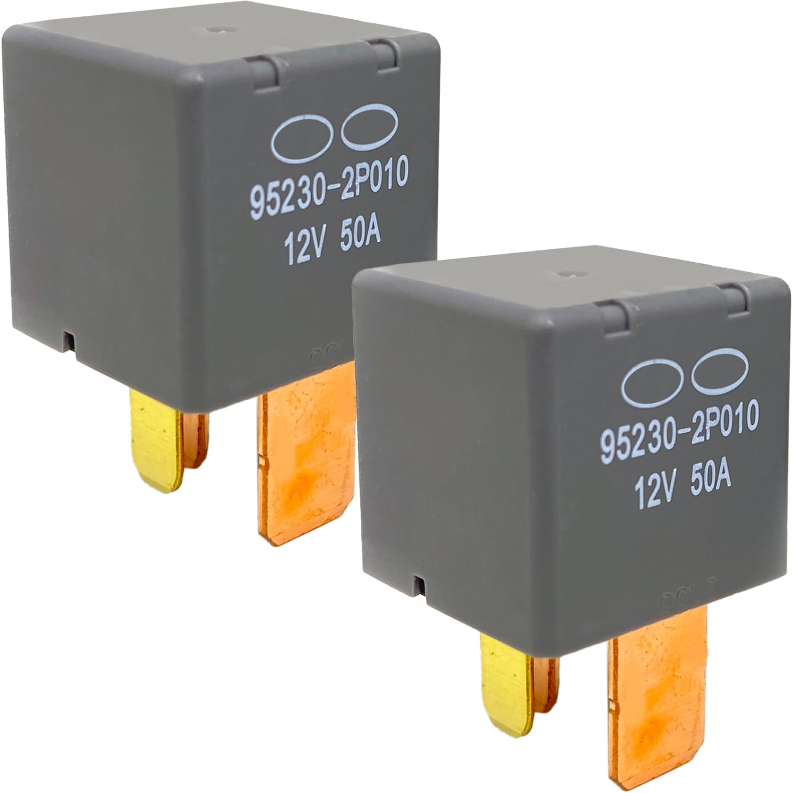 95230-2P010 Automotive Relay (2-Pack) 12V 50A 4-Pin SPST Multi-Purpose Relay Compatible with Hyundai Santa Fe & Kia Sorento 2014-2023, Fixes P0230