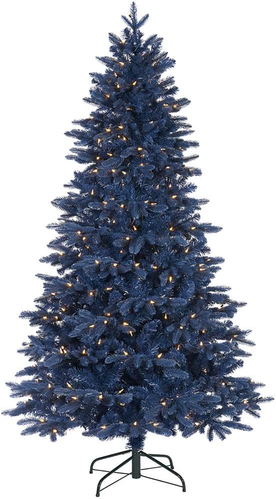 WeRChristmas Pre-Lit Sapphire Blue Christmas Tree, 200 Warm White LED ...