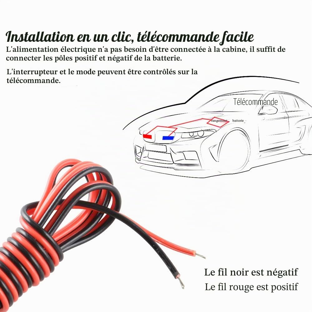 Gyrophare LED 4 en 1 Télécommande Sans Fil DC12V -lumière stroboscopique feux DRL clignotant magnetique d'urgence signalement lumières pour auto véhicule(Ambre)