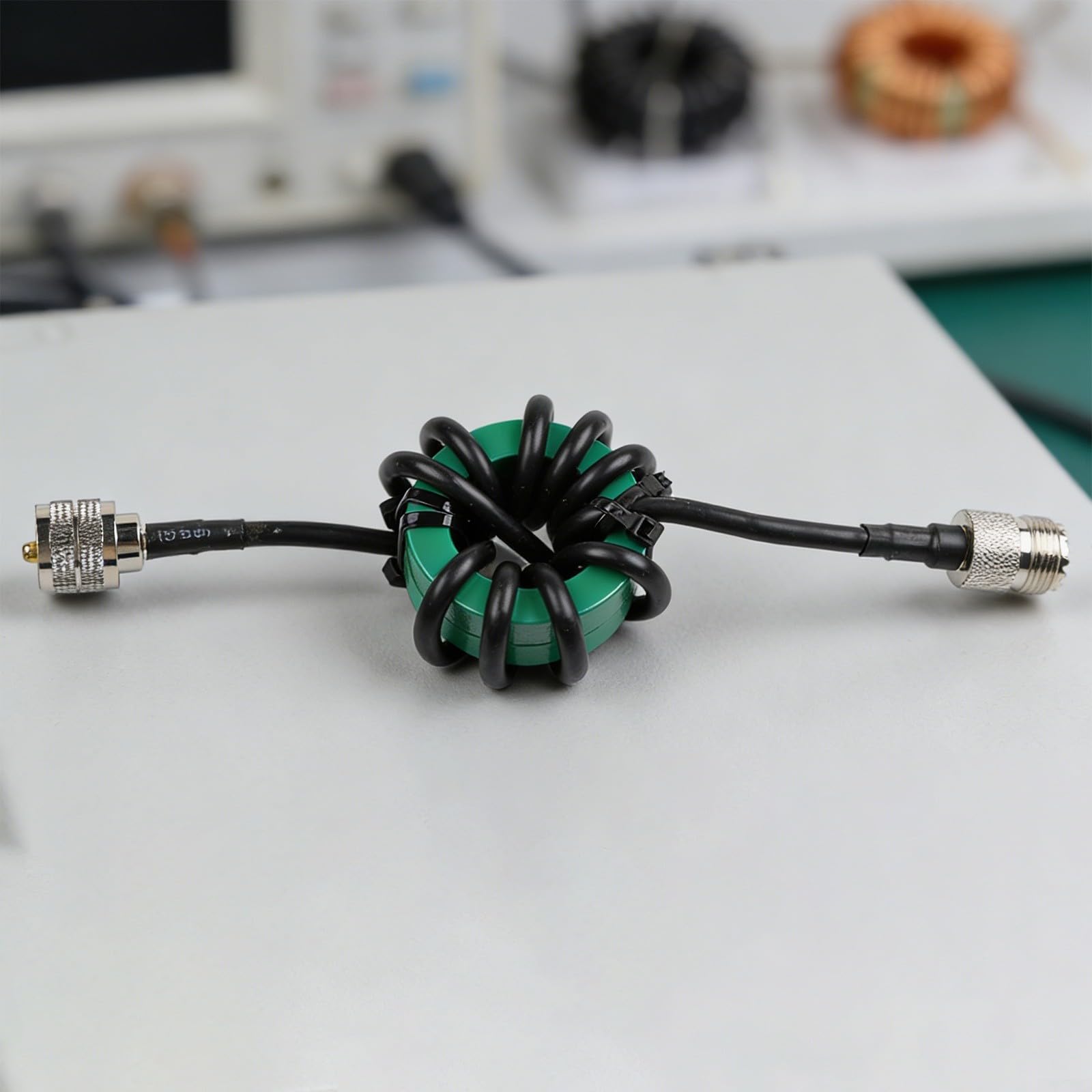HF Kurzwellen Choke Balun 1:1 mit Nickel Zink Ferritkern, 1.8-50 MHz, 350W Dauerlast für FT8/Amateurfunk, RG58 Kabel, reduziert USB-Störungen(50mm Green)