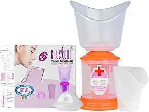 Crescent 3 IN 1 Facial Steamer for face cold and cough, Orange, Pack of 1