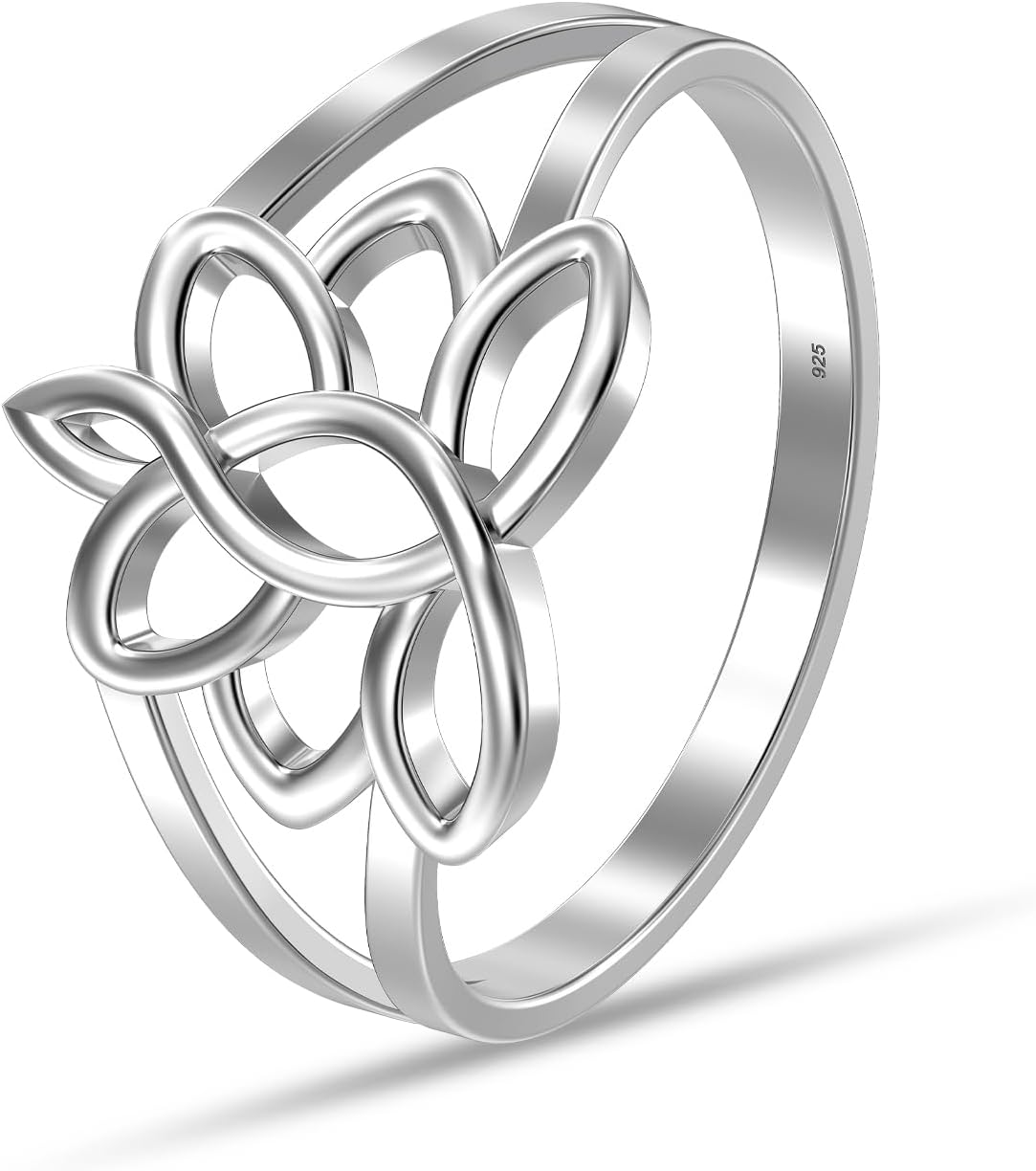LeCalla 925 Sterling Silver Celtic Knot Rings Lightweight Cross Heart Eternity Wedding Band Rings for Women