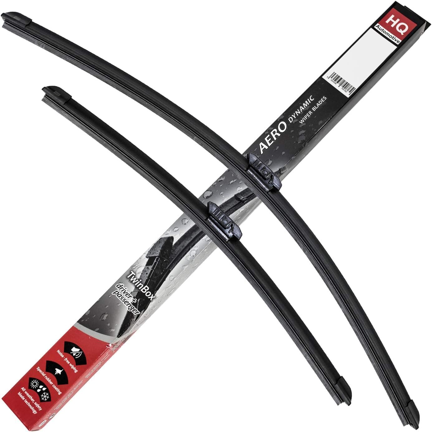 Set of Front Frameless Flat Aero Wiper Blades HQ Automotive - ADF41-621 Twin Box