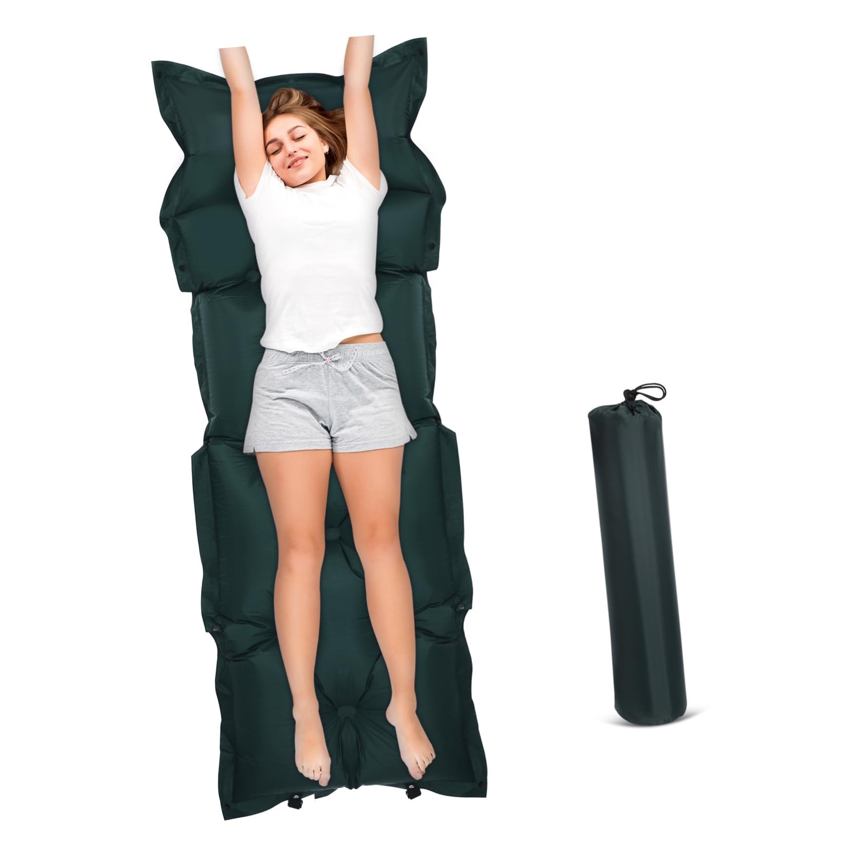 BESPORTBLE Inflatable Camping Sleeping Pad Integrated Pillow Self-Inflating Air Mattress for Outdoor Adventures Lightweight and Portable Design for Hiking and Backpacking