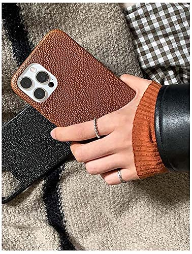 Coque cuir iPhone 12 Pro Max marron protégeant l'écran et les objectifs des rayures - 5
