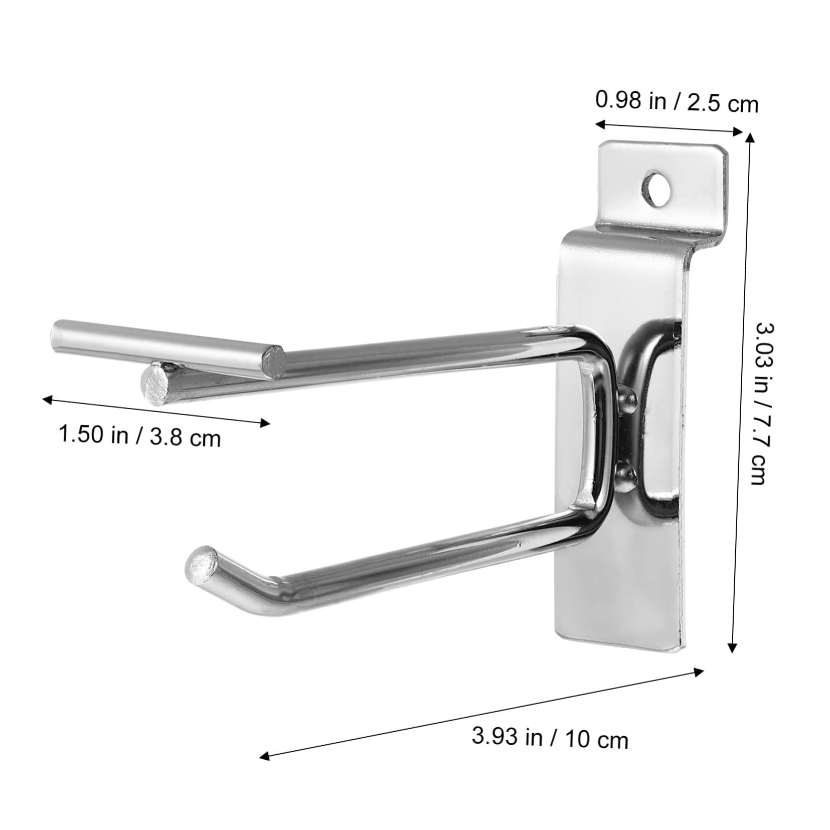 Ganci per Pannello Forato in Ferro Argento 10 Pezzi | Compatibili Vari Tipi di Slatwall e Superfici Lisce, per Negozi e Garage, Adatti a Utensili e Articoli per Pulizia