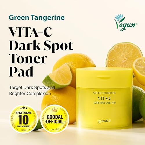 Miniatura 2 de GOODAL Green - Toner en toallitas de mandarina con vitamina C, cuidado de la piel coreano, K-Beauty, piel de vidrio, 70 hojas