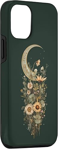 Miniatura 3 de Funda Boho Moon Wildflower Floral on Sage Green Background para iPhone 13