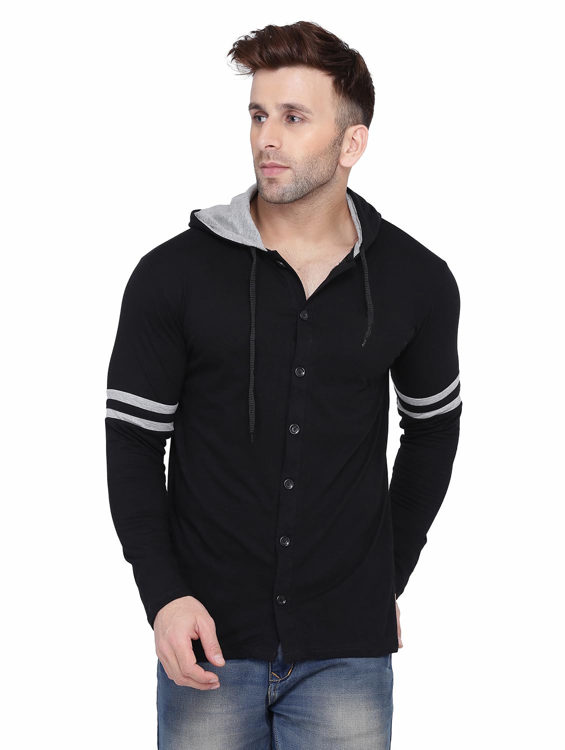 geum Long Sleeve Hooded Neck Men's Causal Shirt-picture-45