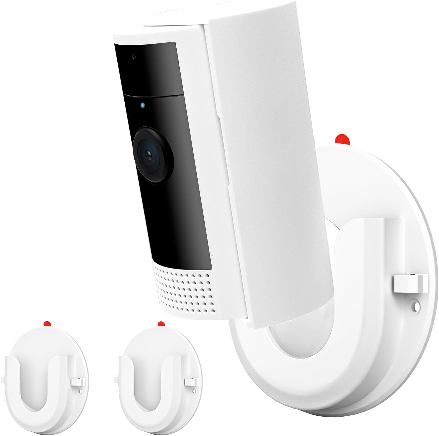 2 Pack Adhesive Wall Mount for Ring Indoor Cam(2nd Gen/1st Gen), Strong VHB Stick On,No Drilling Mounting Bracket for Ring Camera or Screw,Two Ways Installation (White) Thumbnail