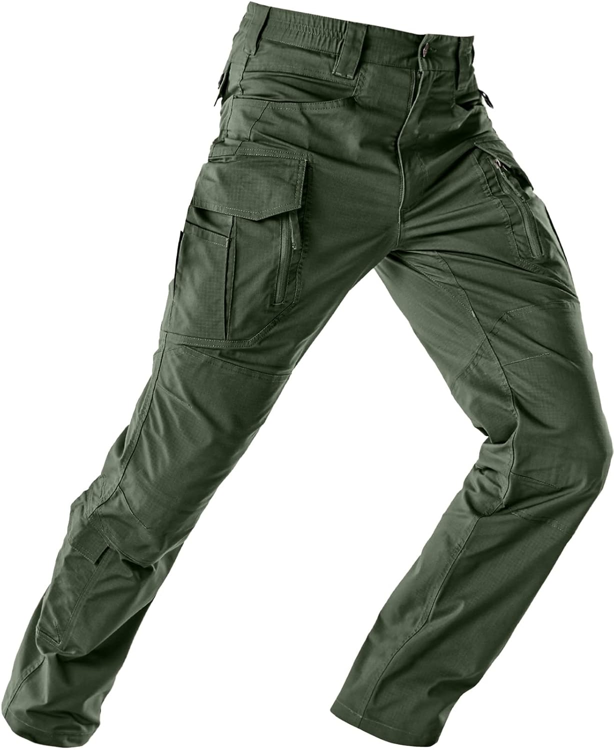 CQR Men's Flex Stretch Tactical Pants, Water Repellent Ripstop Cargo
