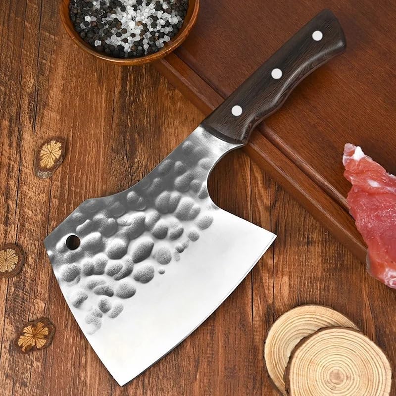 Meat Cleaver,Cleaver Knife 5 Inch Chop Knife Sharp Machete Butcher Hatchet Longquan Kitchen Knives Big Bone And Poultry Tools Handmade Forged, LAMAJIGA5844