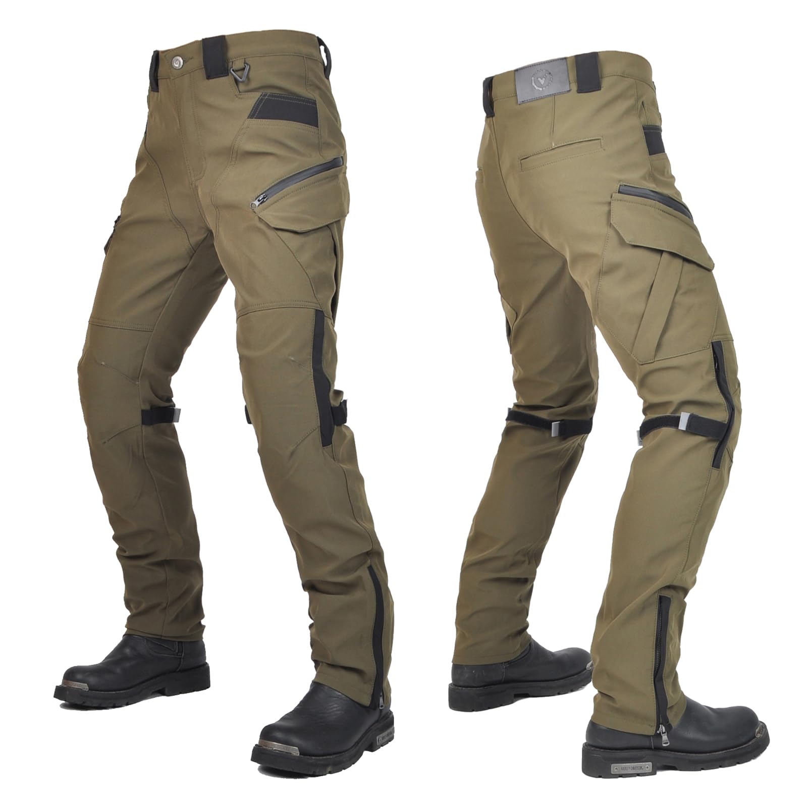 Pantaloni Moto Uomo Cargo con Protezioni Ginocchia Removibili, Traspiranti con Tasche Multifunzione, Idrorepellenti per Città, Touring e Uso Quotidiano