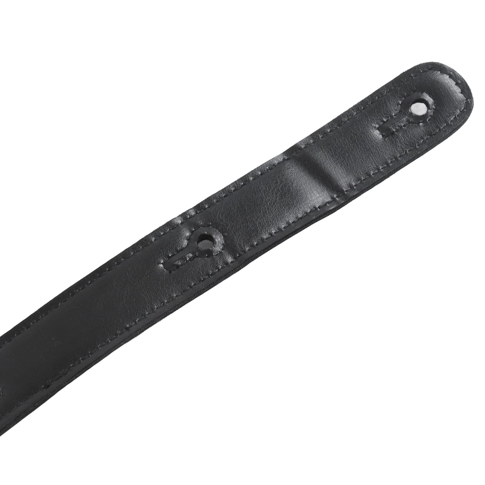 Skórzany pasek do gitary regulowany pasek na ramię, akcesoria instrumentalne do basu, jakość premium, wygodna, ergonomiczna konstrukcja dla gitarzystów, muzyków, czarna skóra, perłowa bawełna