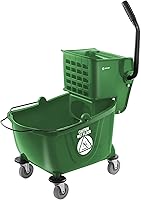 Vista 11 de Dryser Cubo de fregona comercial con escurridor de prensa lateral, 26 cuartos de galón, color negro