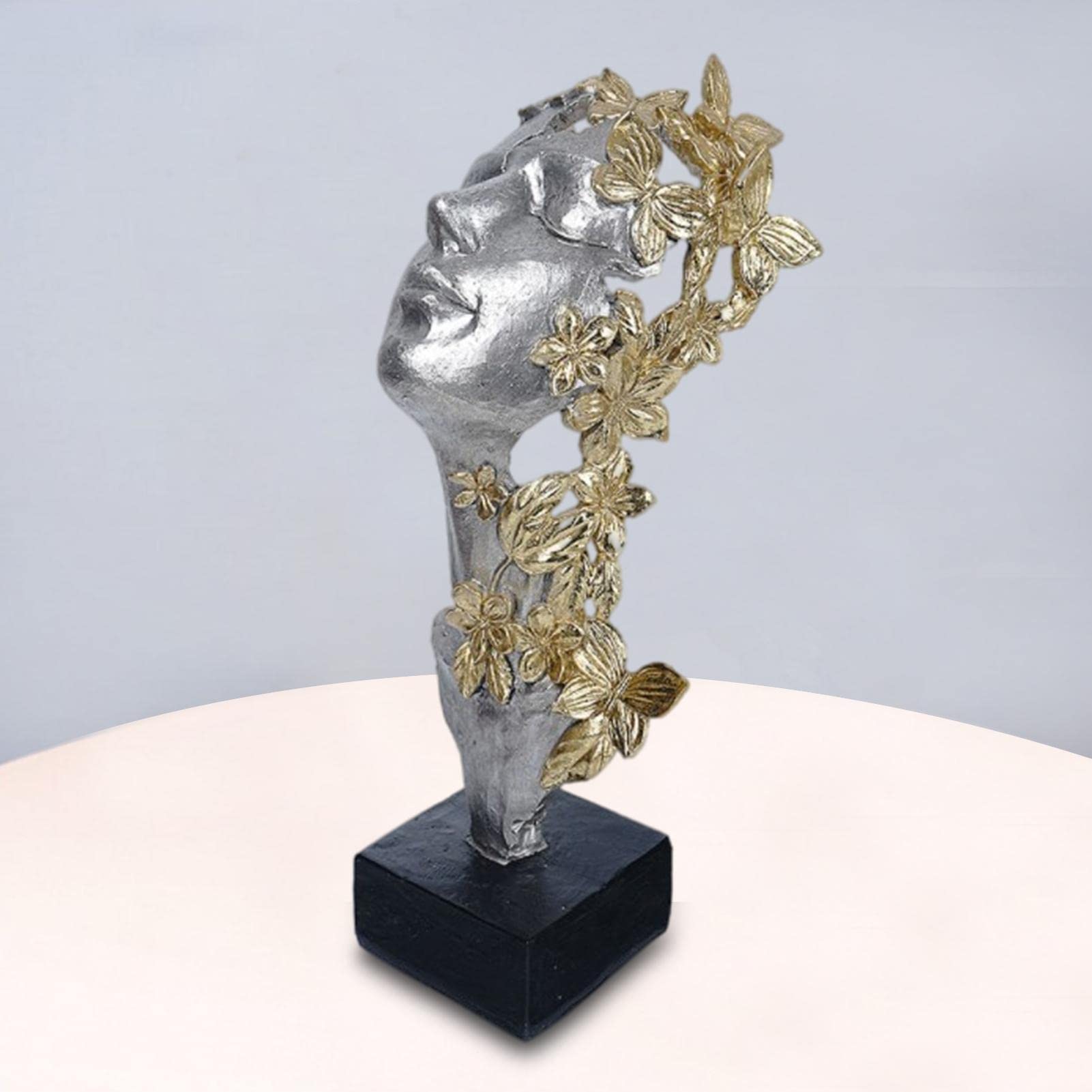 Amazon.co.jp: モダンでシンプルな顔の彫像 北欧の女の子の顔 樹脂彫刻