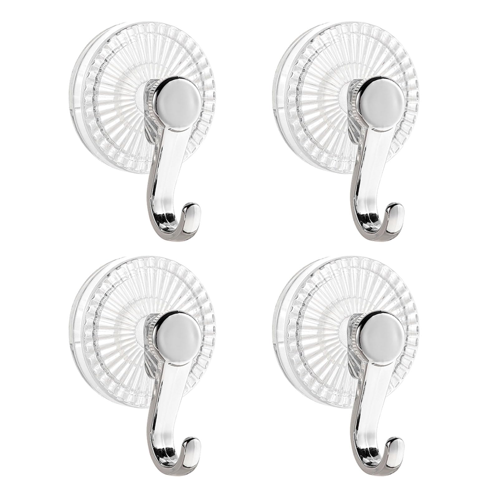 Beimus of 4 Extra Strength Suction Cup Hooks Removable Bath Towel Hangers Nonslip Design for Kitchen Shower Storage Practical Suction Cup Hooks Without Drill