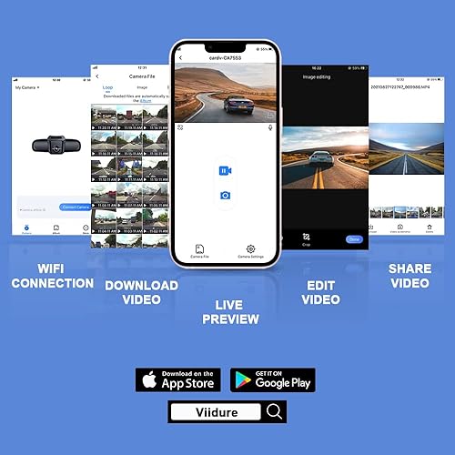 Miniatura 5 de Fitcamx Cámara de tablero 4K adecuada para Maserati Quattroporte Ghibli GT S Q4 Gransport 2017 2018 2019 2020 2021 2022, aspecto OEM, video WiFi