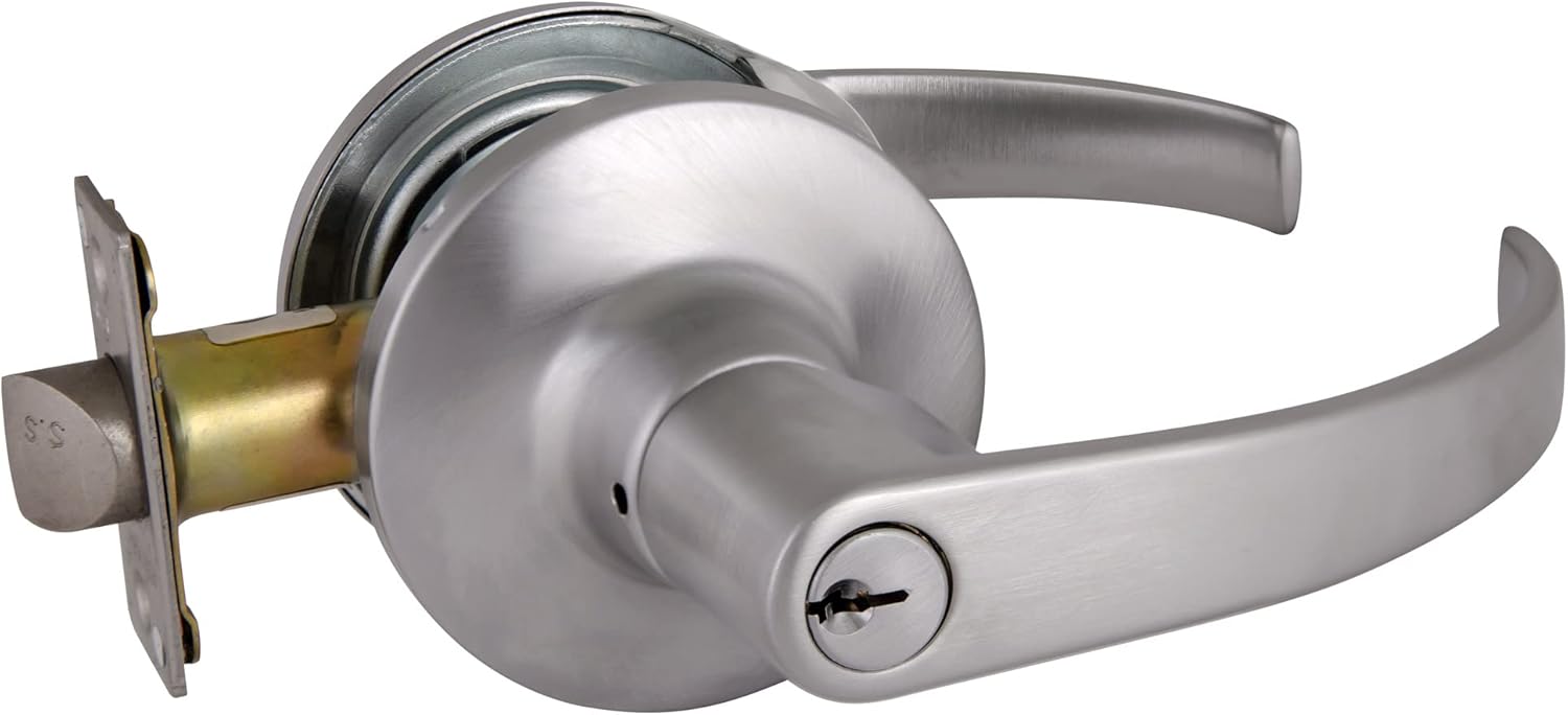 Design House 701987 C-Series 2-Way Adjustable Entry Door Lever, Satin Chrome