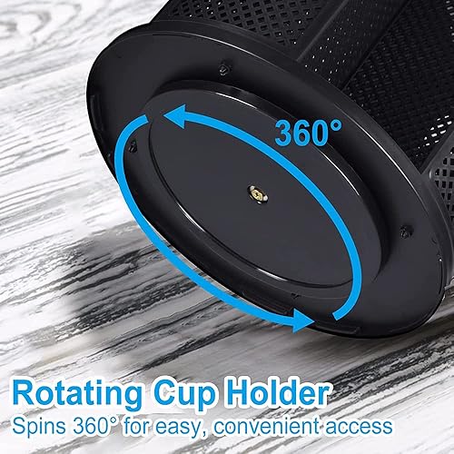 Miniatura 3 de RUNAAJA Dispensador de tazas giratorio con 4 compartimentos para tazas y tapas, dispensador de tazas de café de 10 a 16 onzas para encimera,