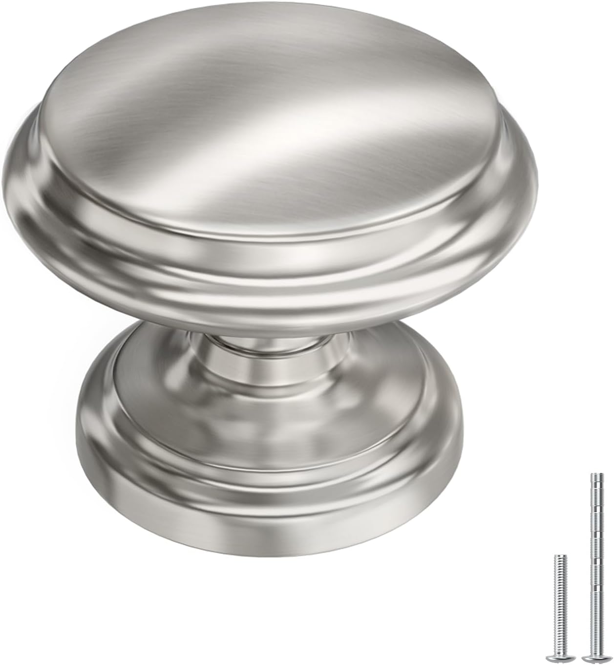 Goldenwarm 20 Pack Brushed Nickel Cabinet Knobs Round Nickel Drawer Knobs for Kitchen Cabinet Handles Zinc Alloy Hardware for Dresser Knobs