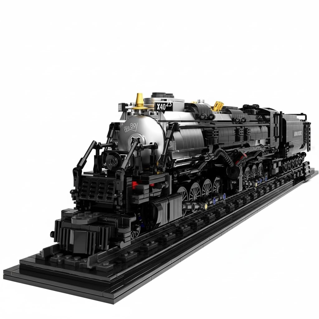 KASTWAVE Articulated Steam Locomotive Building Block Set, Legendary Steam Train Display Kit for Gift Giving (1608 Pieces)