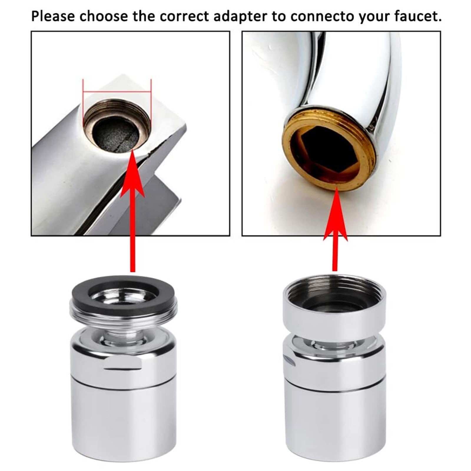 Adaptador de aireador grifo giratorio 360 latón macizo